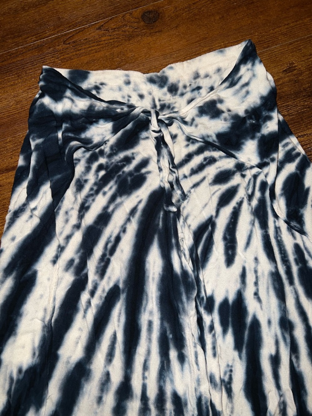 Young Fabulous & Broke Navy White Tie Dye Wide Leg Open Side Beach Pants Size M - Picture 4 of 9